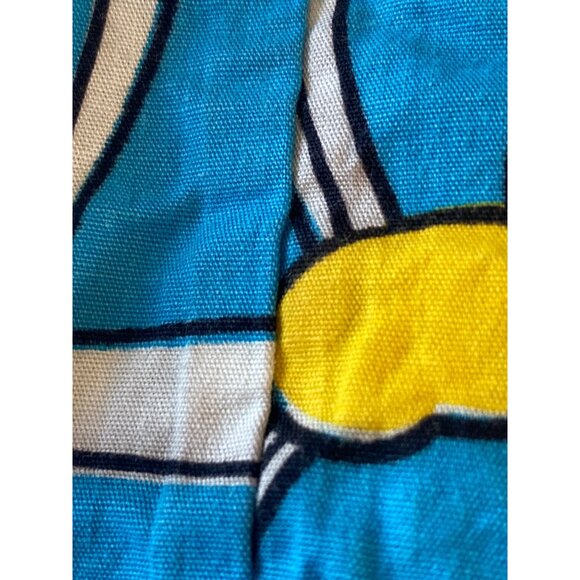 Fabric Retro Teal Garden Quilting Sewing Cloth 88 x 52 Inch Art Craft Remnant - Picture 5 of 7